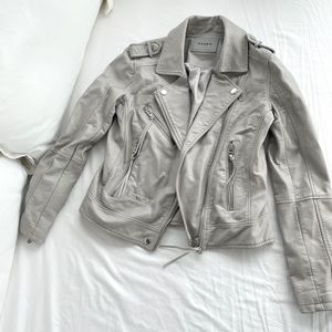Leather Jacket light grey/lilac size small